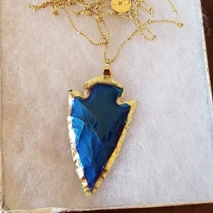 Stunning Blue Arrowhead Necklace